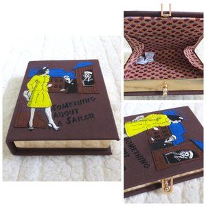 NEW BOOK SHAPED STORAGE BOX FABRIC/METAL HANDMADE